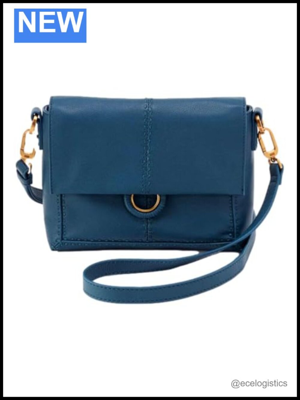 Leather Flap Crossbody Bag with Magnetic Closure and Adjustable Strap